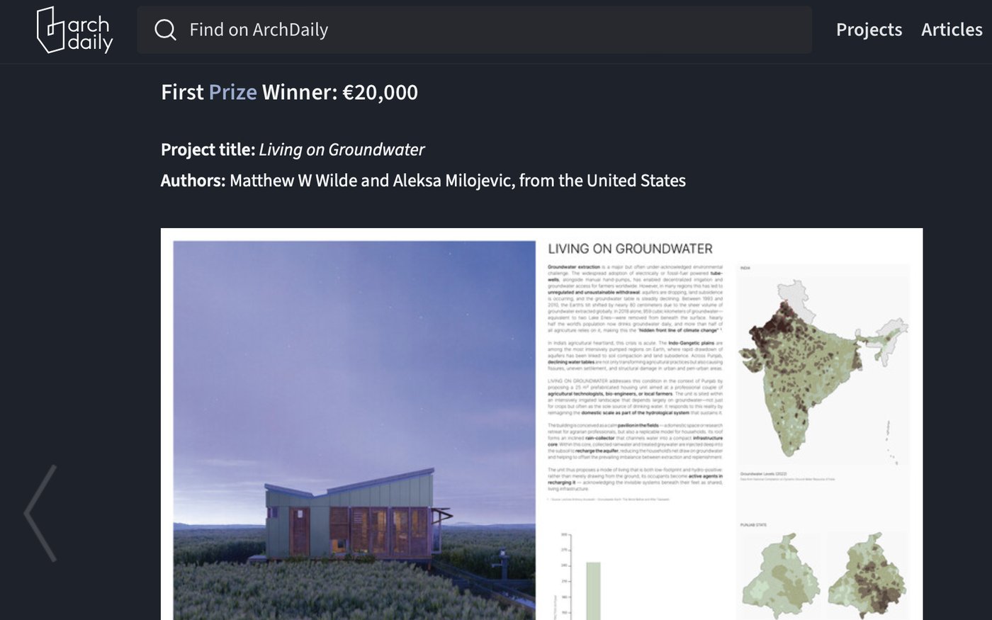 ArchDaily — First Prize Winner: Living on Groundwater