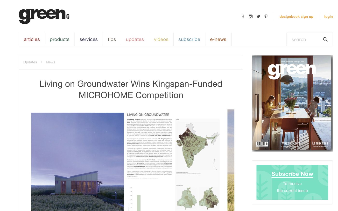 Green Magazine — Living on Groundwater Wins Kingspan-Funded Microhome Competition