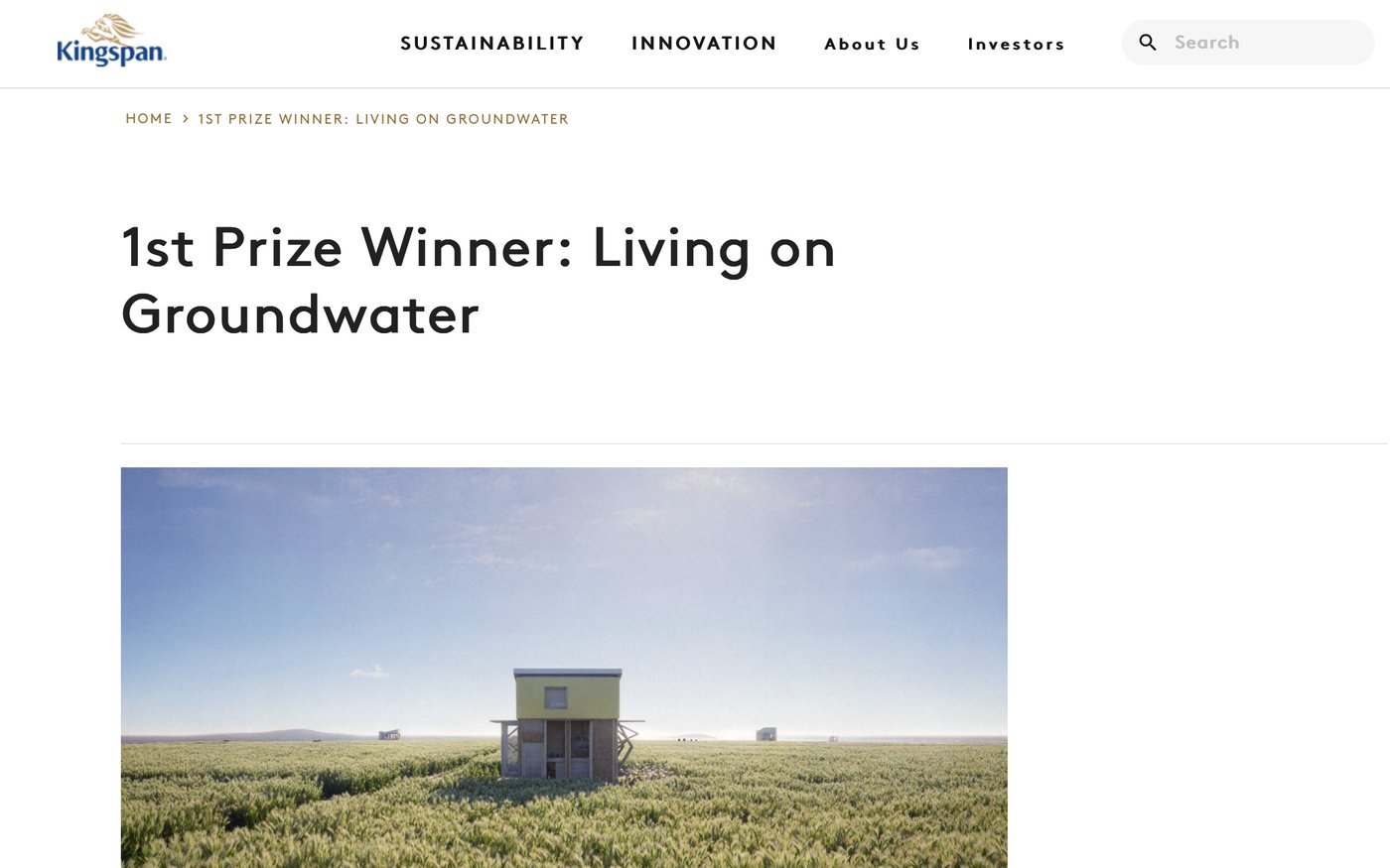 Kingspan — 1st Prize Winner: Living on Groundwater